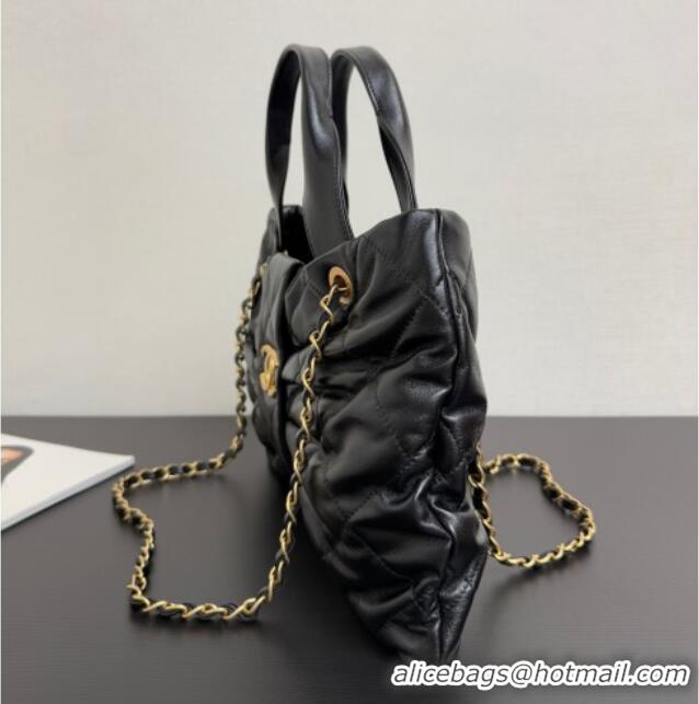 Modern Classic Chanel Shiny Lambskin Bow Bag AS5851 Black 2025