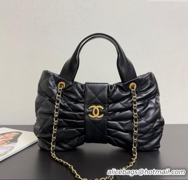 Modern Classic Chanel Shiny Lambskin Bow Bag AS5851 Black 2025