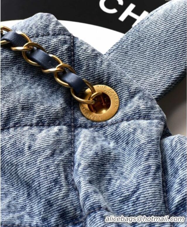 Low Cost Chanel Denim Bow Bag AS5851 Blue 2025