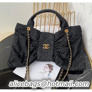 Top Quality Chanel Denim Bow Bag AS5851 Black 2025