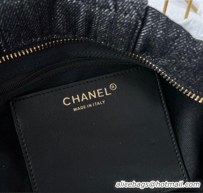Top Quality Chanel Denim Bow Bag AS5851 Black 2025