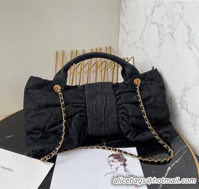 Top Quality Chanel Denim Bow Bag AS5851 Black 2025