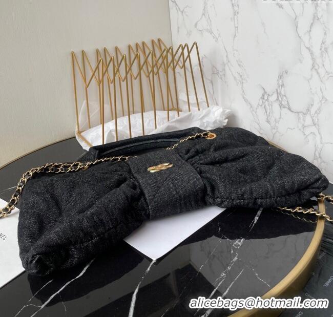 Top Quality Chanel Denim Bow Bag AS5851 Black 2025