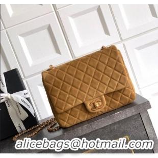 Buy New Cheap Chanel Suede Flap Bag CH101103 Brown 2025