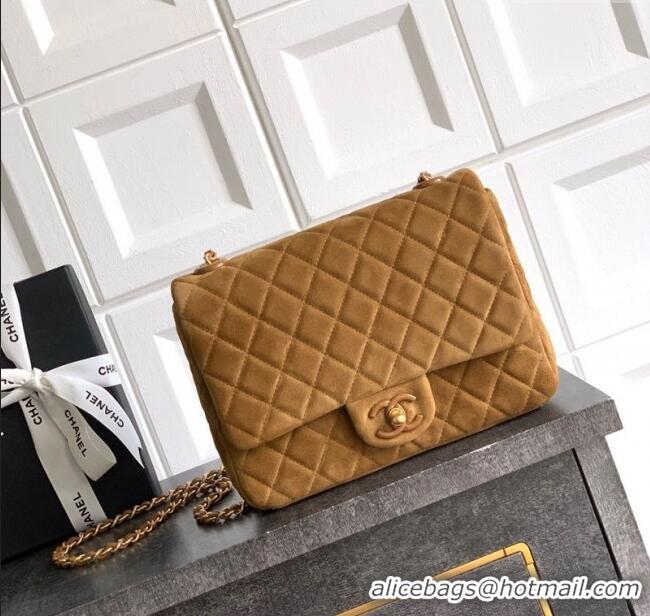 Buy New Cheap Chanel Suede Flap Bag CH101103 Brown 2025