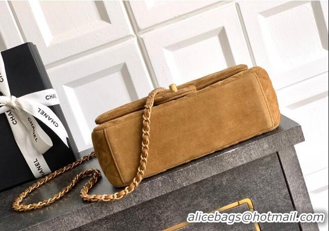 Buy New Cheap Chanel Suede Flap Bag CH101103 Brown 2025