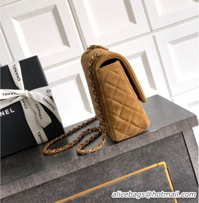 Buy New Cheap Chanel Suede Flap Bag CH101103 Brown 2025