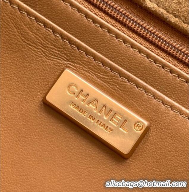 Buy New Cheap Chanel Suede Flap Bag CH101103 Brown 2025