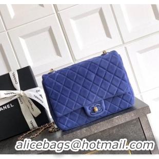 Buy Fashionable Chanel Suede Flap Bag CH101103 Royal Blue 2025