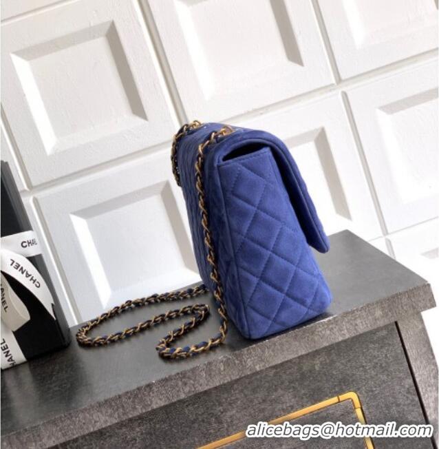 Buy Fashionable Chanel Suede Flap Bag CH101103 Royal Blue 2025
