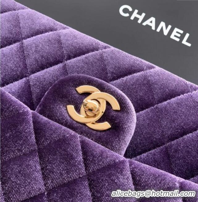 Market Sells Chanel Velvet Classic 11.12 Flap Handbag A01112 Purple 2025