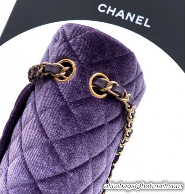 Market Sells Chanel Velvet Classic 11.12 Flap Handbag A01112 Purple 2025