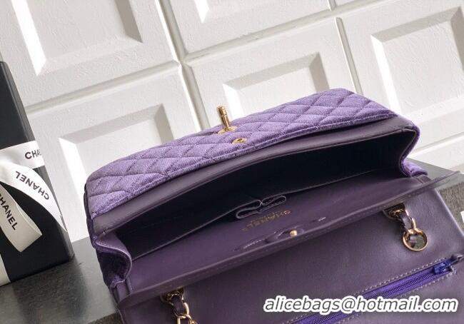 Market Sells Chanel Velvet Classic 11.12 Flap Handbag A01112 Purple 2025