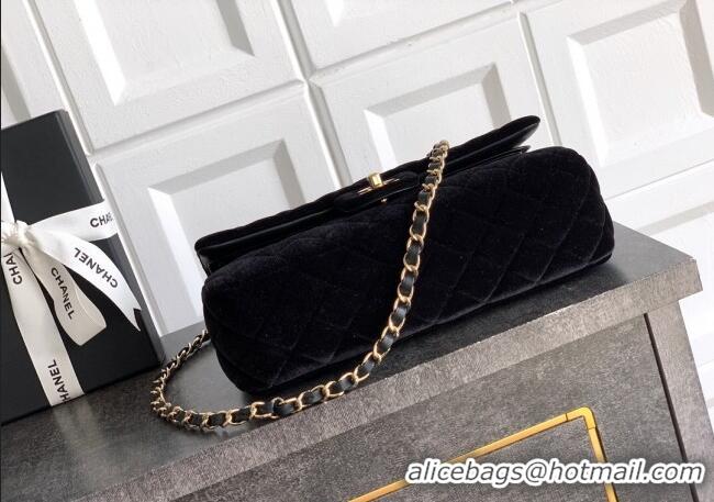 Best Price Chanel Velvet Classic 11.12 Flap Handbag A01112 Black 2025