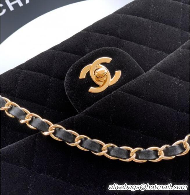 Best Price Chanel Velvet Classic 11.12 Flap Handbag A01112 Black 2025