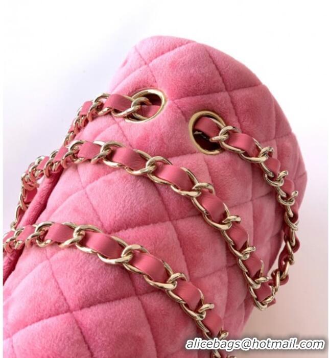 Market Sells Chanel Velvet Classic 11.12 Flap Handbag A01112 Sakura Pink 2025