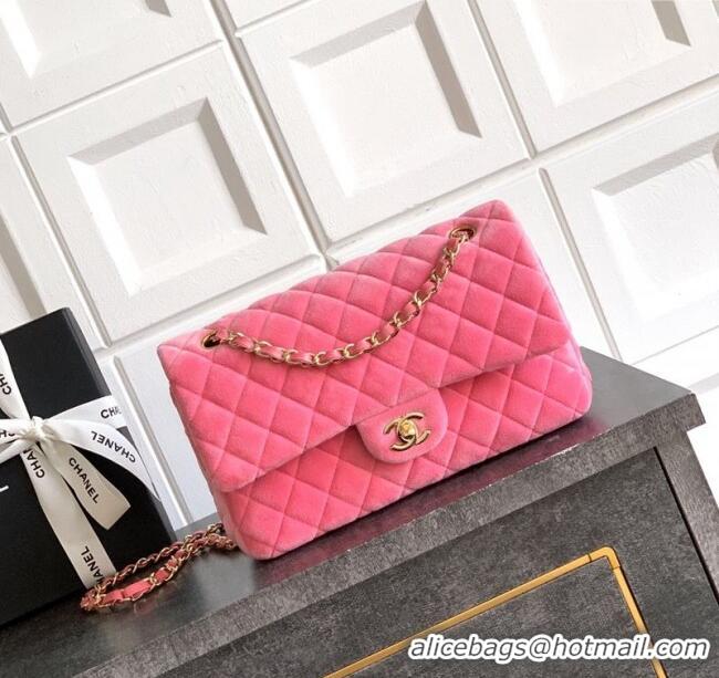 Market Sells Chanel Velvet Classic 11.12 Flap Handbag A01112 Sakura Pink 2025
