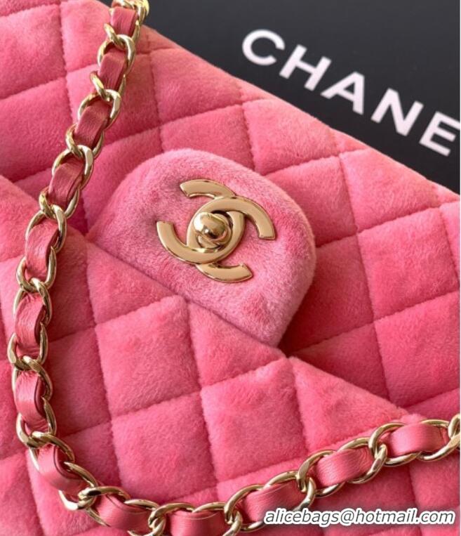 Market Sells Chanel Velvet Classic 11.12 Flap Handbag A01112 Sakura Pink 2025