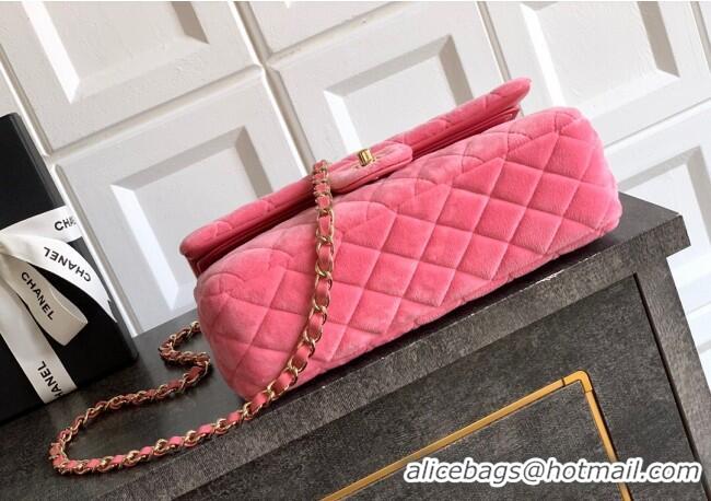 Market Sells Chanel Velvet Classic 11.12 Flap Handbag A01112 Sakura Pink 2025