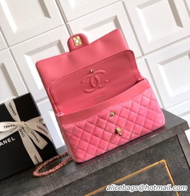 Market Sells Chanel Velvet Classic 11.12 Flap Handbag A01112 Sakura Pink 2025