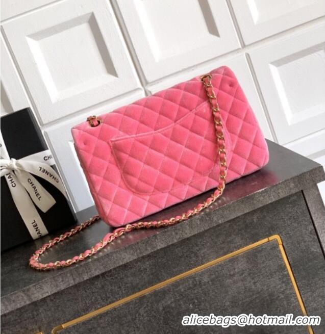 Market Sells Chanel Velvet Classic 11.12 Flap Handbag A01112 Sakura Pink 2025