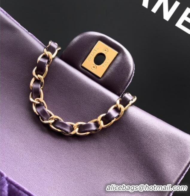 Best Quality Chanel Velvet Classic Mini Flap Handbag A69900 Purple 2025