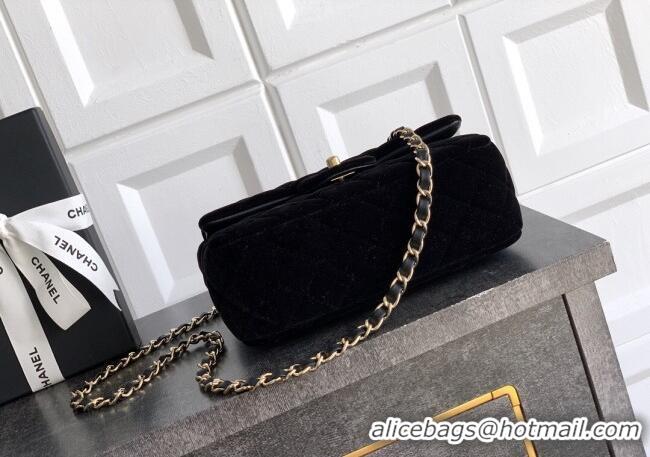 Inexpensive Chanel Velvet Classic Mini Flap Handbag A69900 Black 2025