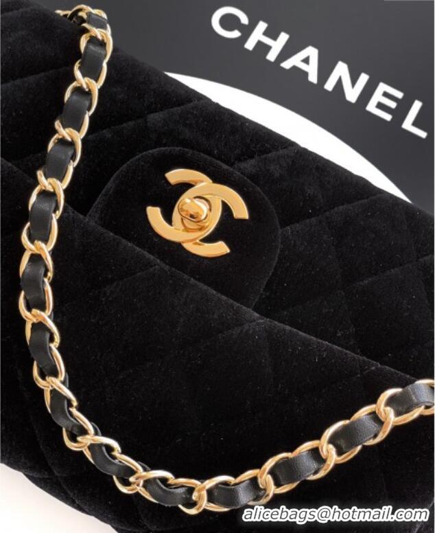 Inexpensive Chanel Velvet Classic Mini Flap Handbag A69900 Black 2025