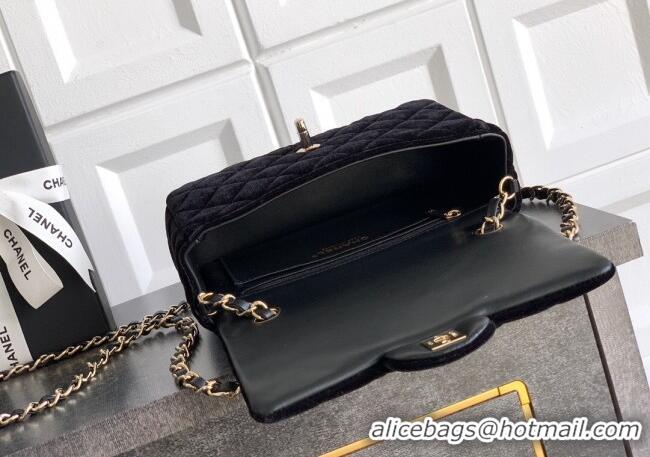 Inexpensive Chanel Velvet Classic Mini Flap Handbag A69900 Black 2025
