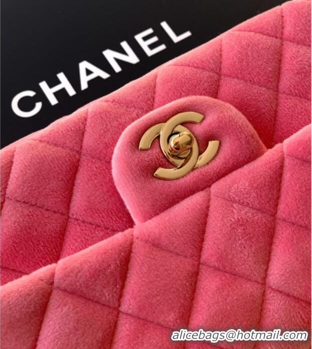 Free Shipping Chanel Velvet Classic Mini Flap Handbag A69900 Sakura Pink 2025
