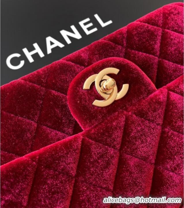 Modern Classic Chanel Velvet Classic Mini Flap Handbag A69900 Red 2025