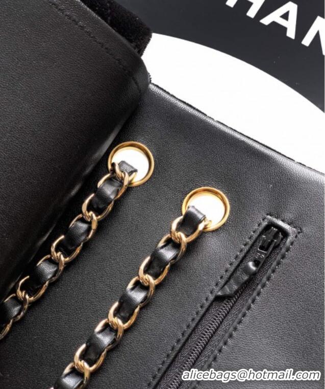 Fashion Discount Chanel Velvet Classic Small Flap Handbag A01113 Black 2025