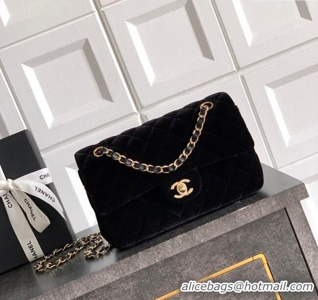 Fashion Discount Chanel Velvet Classic Small Flap Handbag A01113 Black 2025