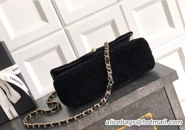 Fashion Discount Chanel Velvet Classic Small Flap Handbag A01113 Black 2025