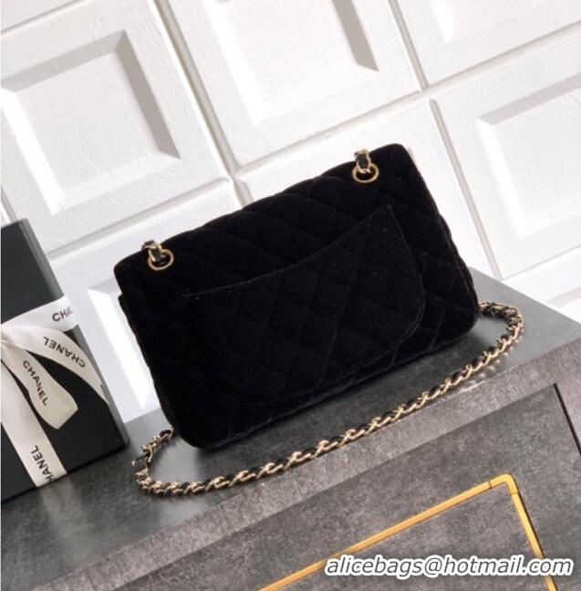 Fashion Discount Chanel Velvet Classic Small Flap Handbag A01113 Black 2025
