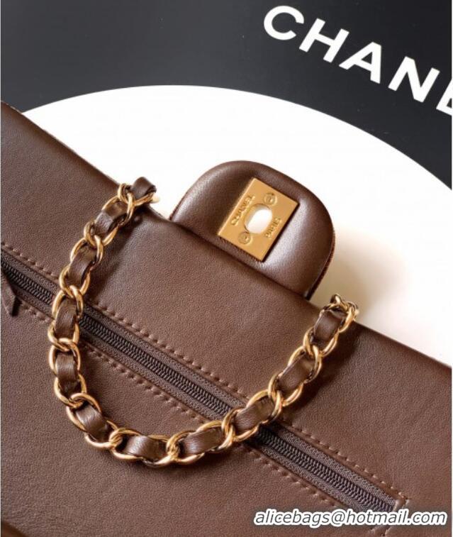 Market Sells Chanel Velvet Classic Small Flap Handbag A01113 Dark Brown 2025