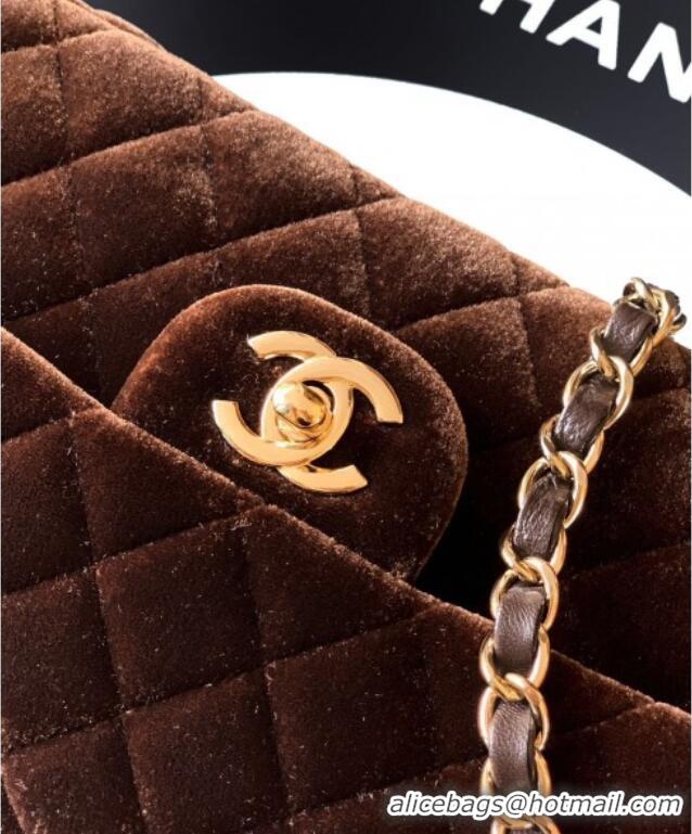 Market Sells Chanel Velvet Classic Small Flap Handbag A01113 Dark Brown 2025