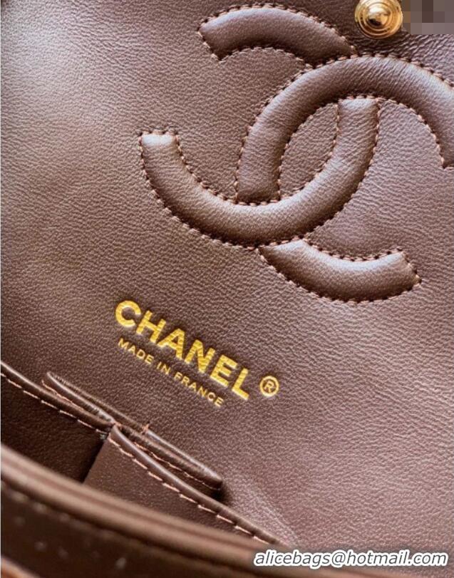 Market Sells Chanel Velvet Classic Small Flap Handbag A01113 Dark Brown 2025