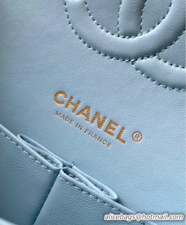 Market Sells Chanel Velvet Classic Small Flap Handbag A01113 Lake Blue 2025