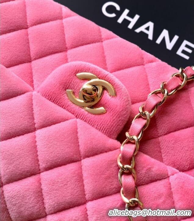 New Release Creation Chanel Velvet Classic Small Flap Handbag A01113 Sakura Pink 2025