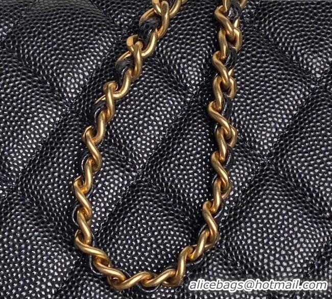 Buy Cheap Chanel Grained Shiny Calfskin Clutch with chain and Top Handle AP4798 Black 2025