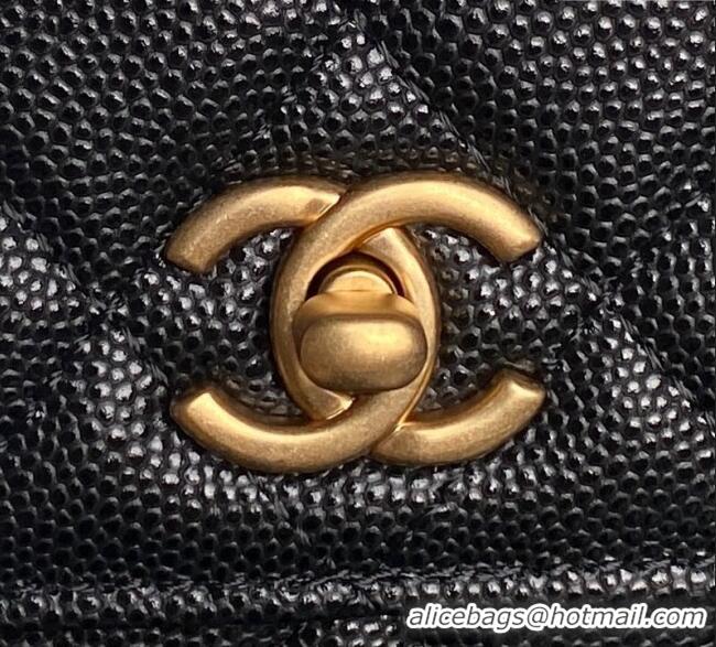 Buy Cheap Chanel Grained Shiny Calfskin Clutch with chain and Top Handle AP4798 Black 2025