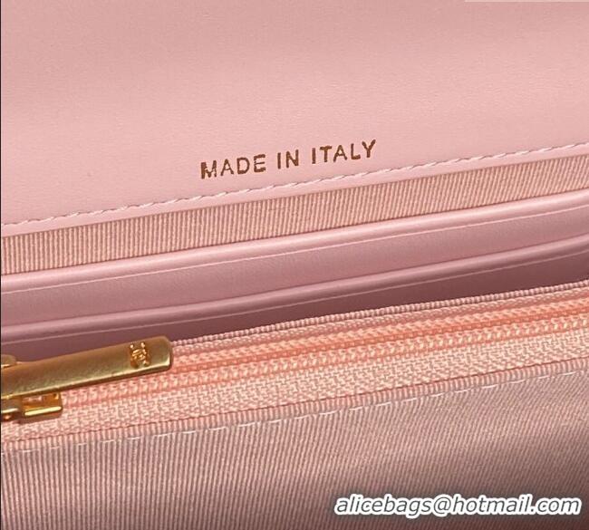 Best Quality Chanel Grained Shiny Calfskin Clutch with chain and Top Handle AP4798 Light Pink 2025