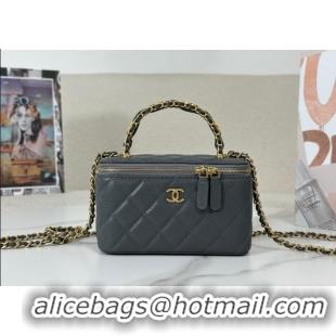 ​Discount Chanel Grained Shiny Calfskin Long Vanity Case with Chain and Top Handle A96161 Light Pink 2025