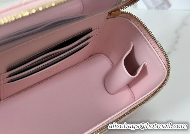 ​Discount Chanel Grained Shiny Calfskin Long Vanity Case with Chain and Top Handle A96161 Light Pink 2025