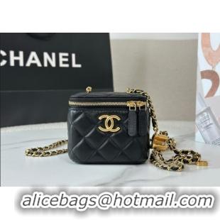 Best Price Chanel Lambskin Small Vanity Case with CC Chain AP3941 Black 2025