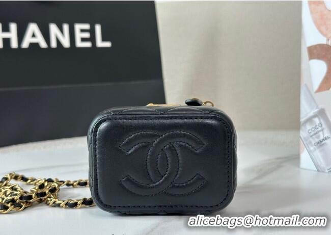 Best Price Chanel Lambskin Small Vanity Case with CC Chain AP3941 Black 2025