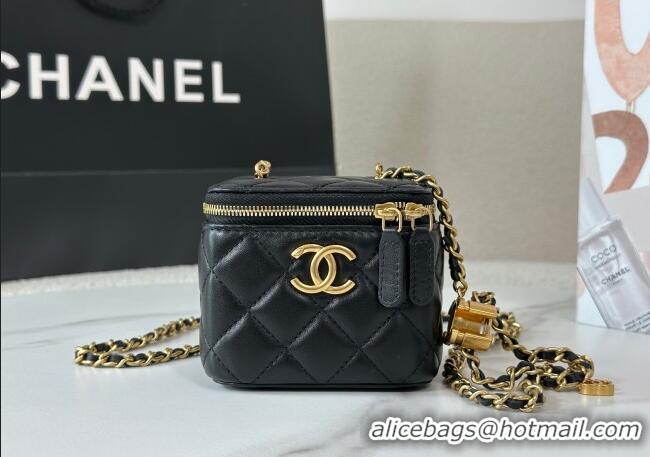 Best Price Chanel Lambskin Small Vanity Case with CC Chain AP3941 Black 2025