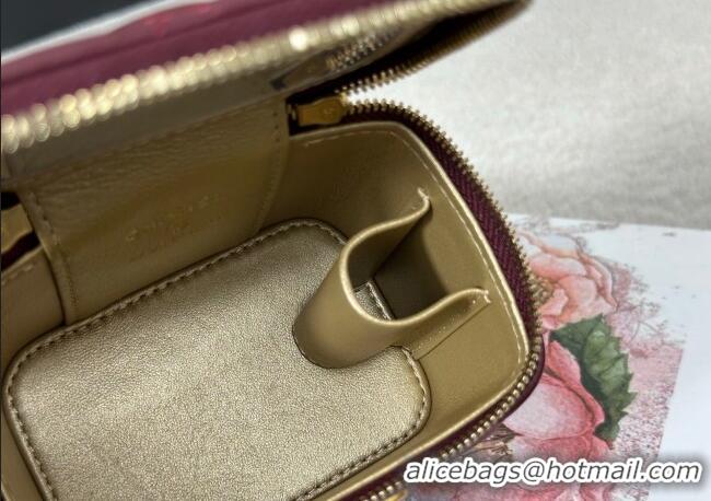 Good Quality Chanel Lambskin Small Vanity Case with CC Chain AP3941 Burgundy 2025