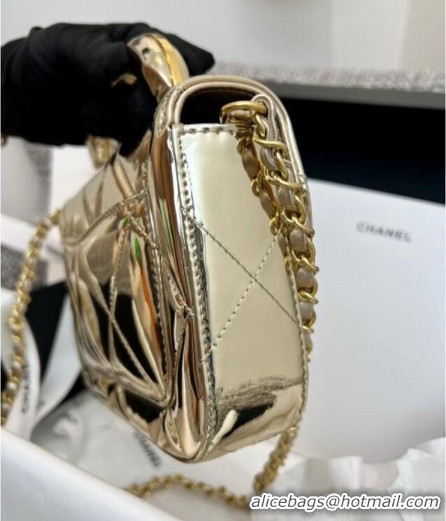 Buy Cheapest Chanel Mirror Calfskin Small Clutch with Chain AP4892 Light Gold 2025